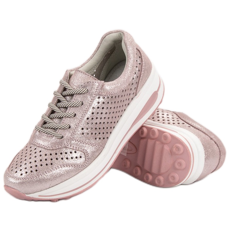 Filippo Brokát bőr cipő rózsaszín 1