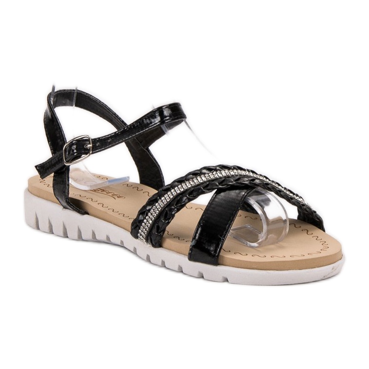 Groto Gogo Szandál Kristályokkal fekete 1