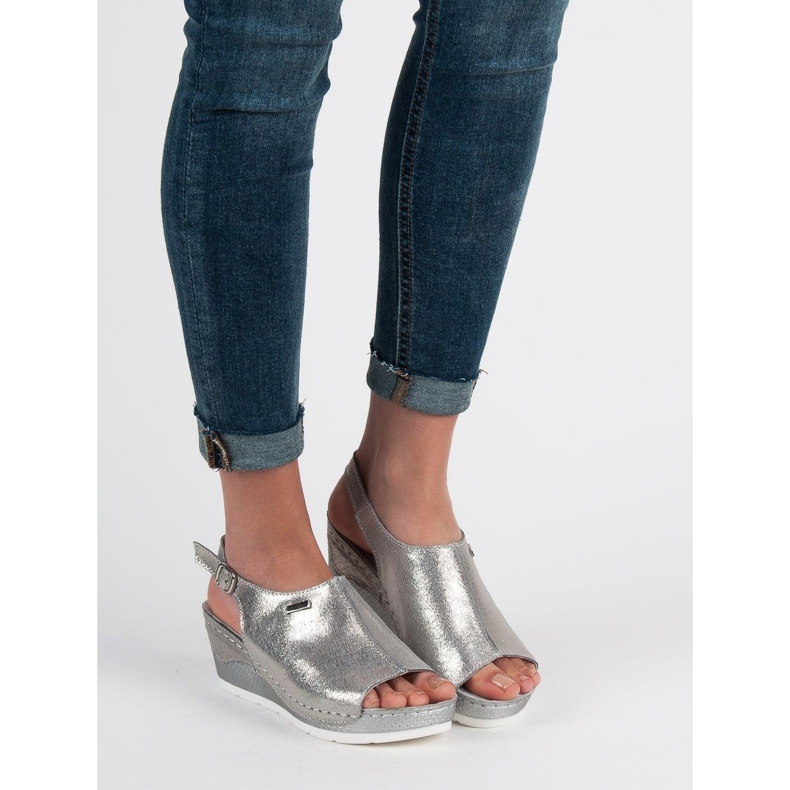 Filippo Bőrrel bevont szandál szürke 1