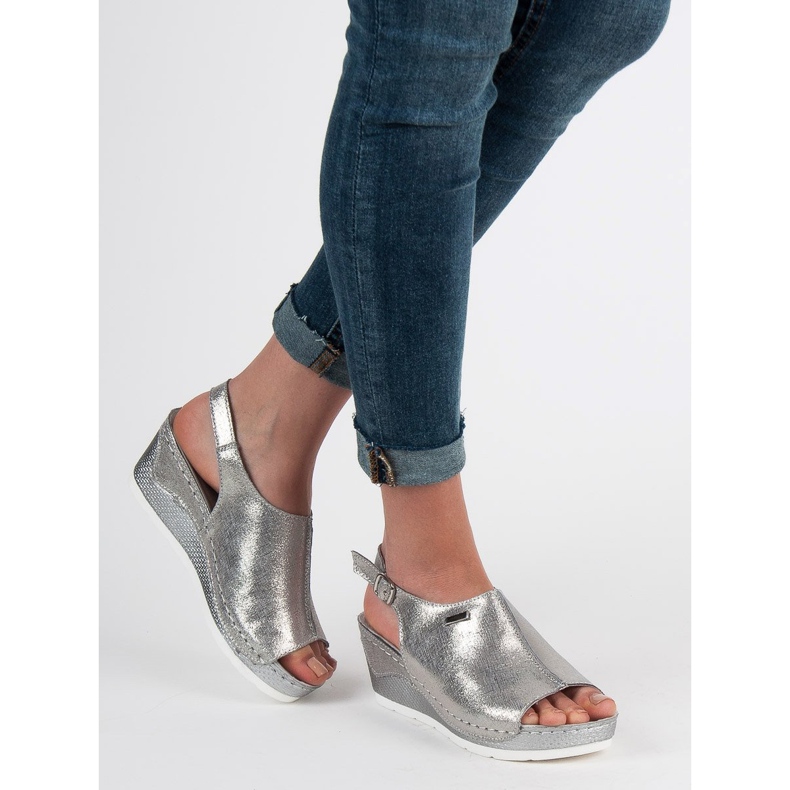 Filippo Bőrrel bevont szandál szürke 2