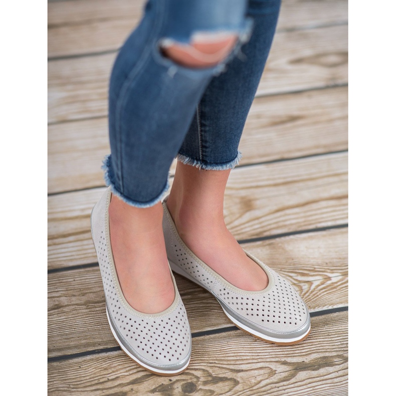 Filippo Bőr balerinák szürke 2