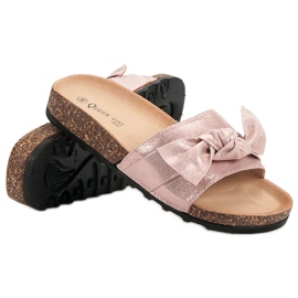 Queen Vivi Alkalmi papucs csillogással rózsaszín 1