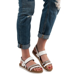 SHELOVET Szandál köbös cirkóniummal fehér 2