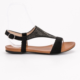 SHELOVET Szandál Kristályokkal fekete 1