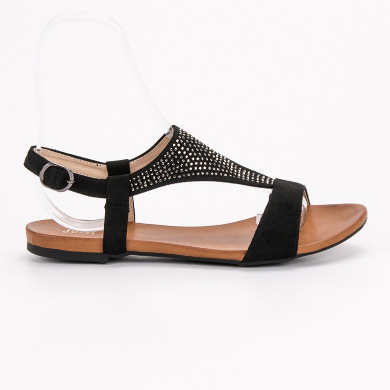 SHELOVET Szandál Kristályokkal fekete 1