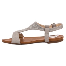 SHELOVET Szandál Kristályokkal szürke 1