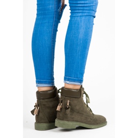 Ideal Shoes Velúr Munkavállalók Szalaggal Kötve zöld 2