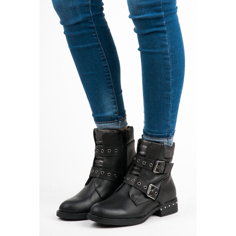 Erynn Cipzárral rögzíthető divatos munkások fekete 2