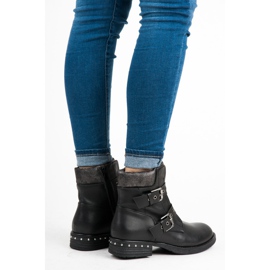 Erynn Cipzárral rögzíthető divatos munkások fekete 1