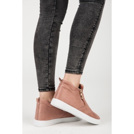 Velúr Slip-On cipők rózsaszín 1