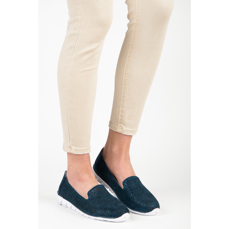 Vinceza Áttört bőrbordák sötétkék 1