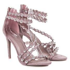 Seastar Cipzárral rögzíthető magassarkú szandál lila 1