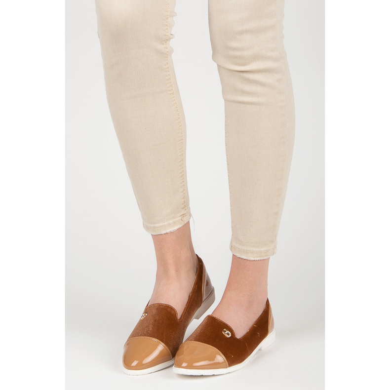 Velúr balerinák barna 1