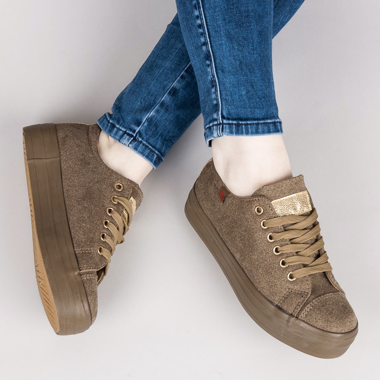 Tony Velúr Cipők A Platformon zöld 1