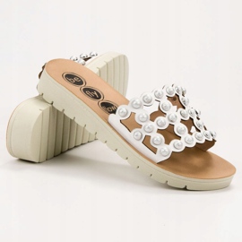 SHELOVET Alkalmi női papucs fehér 1