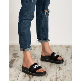 Erynn Szerelem velúr papucs fekete 2