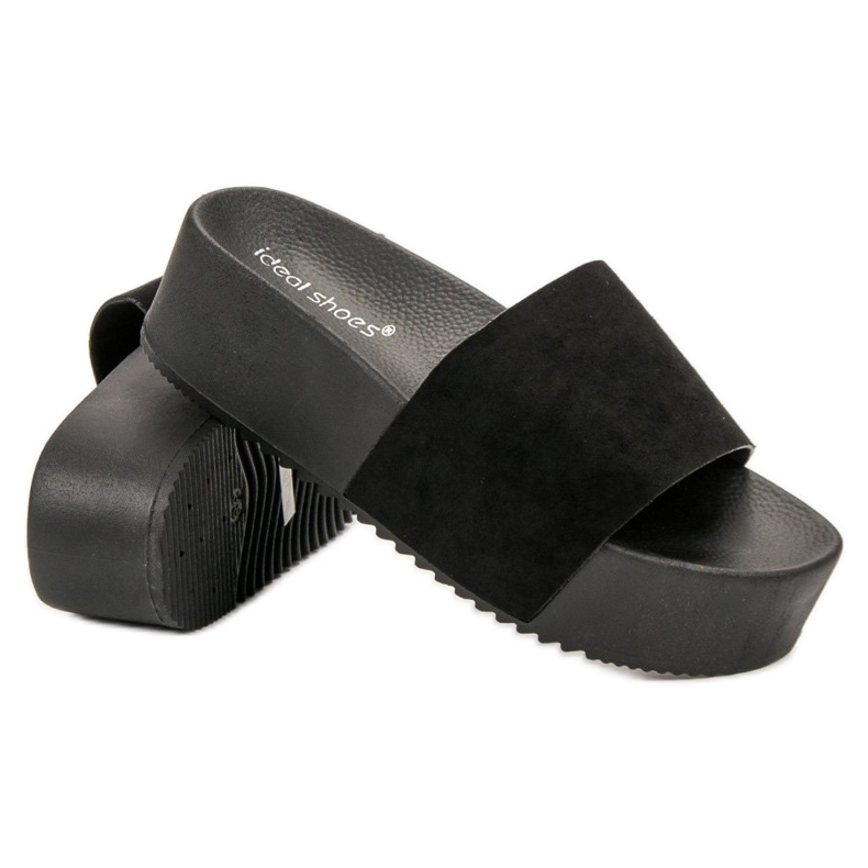 Ideal Shoes Papucs a platformon fekete 1