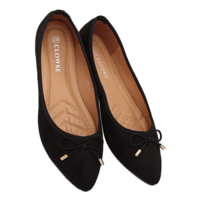 Fekete 8F58 Fekete balerinák mandulaujjjal 1