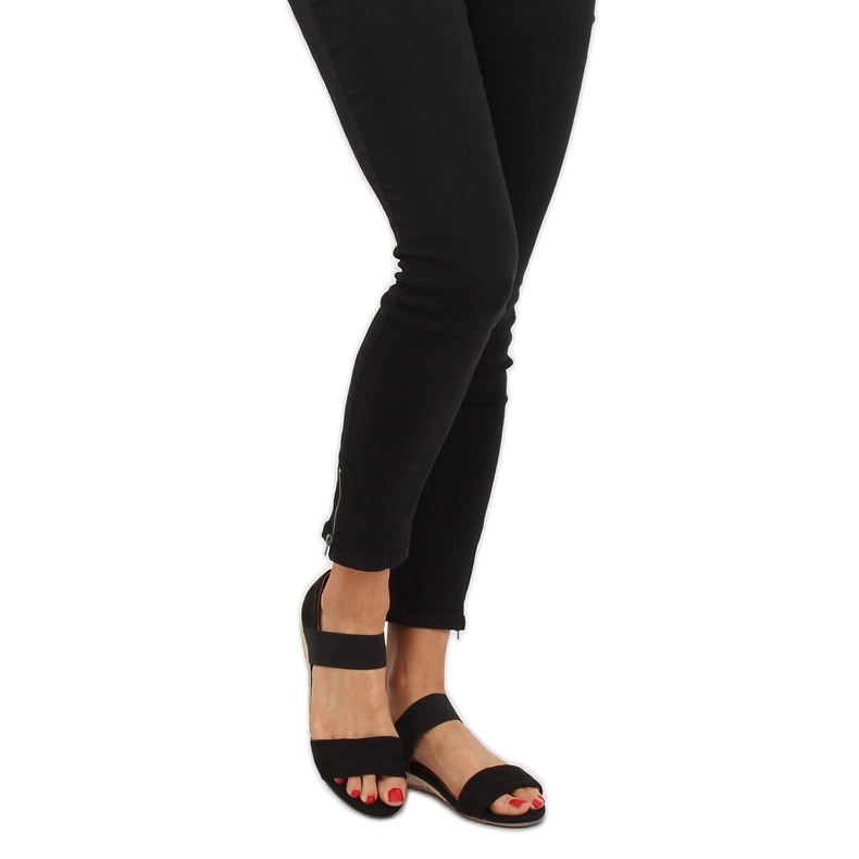 Fekete szandál espadrilles 9R71 Black 2