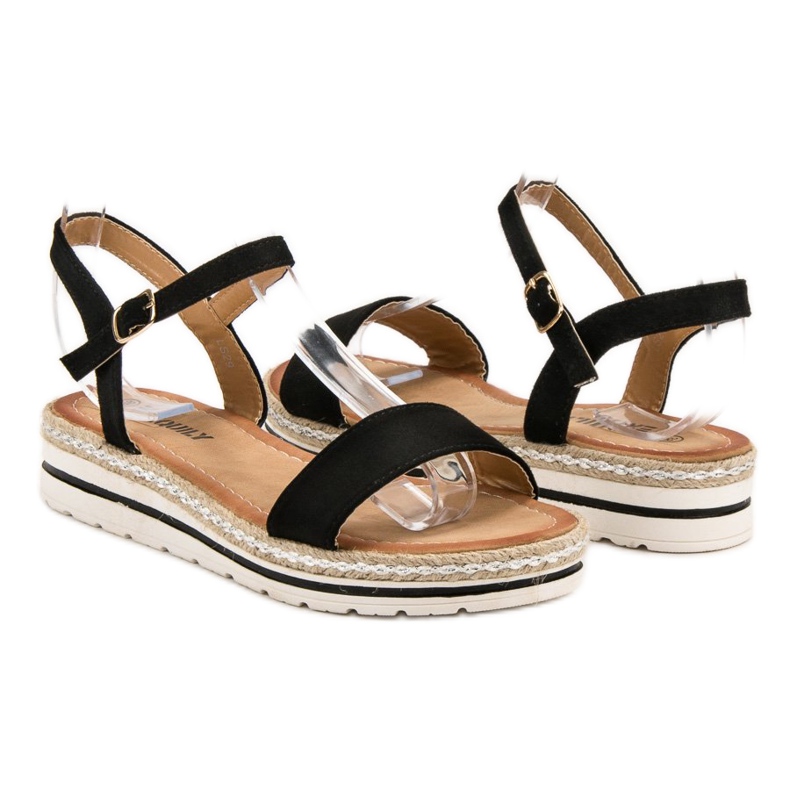 EXQUILY Fekete szandál 1