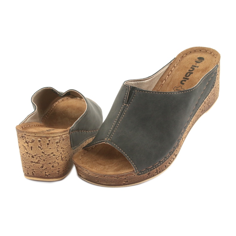 Női papucs ék Inblu NG002 fekete barna sokszínű 4