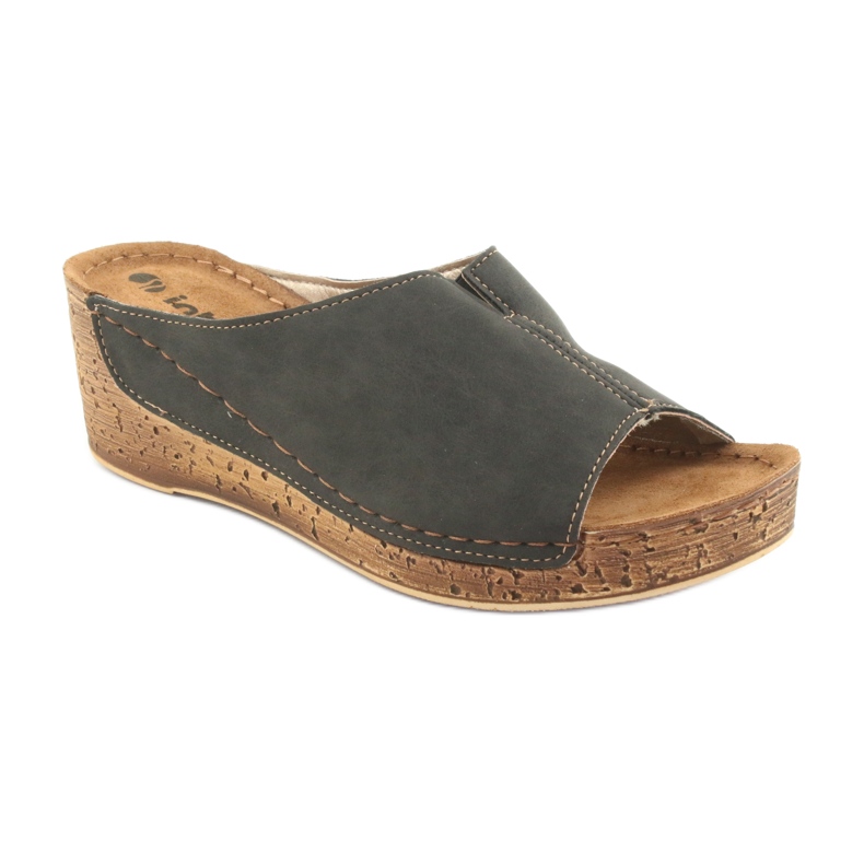 Női papucs ék Inblu NG002 fekete barna sokszínű 1