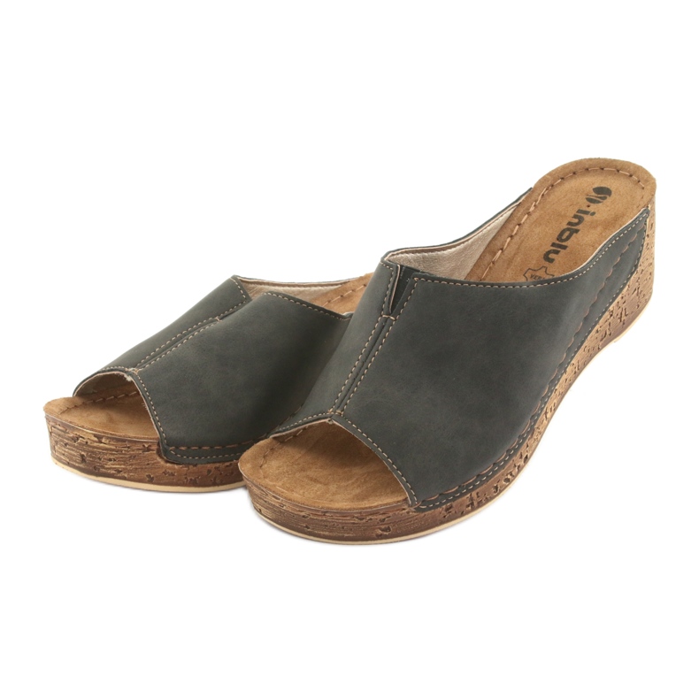 Női papucs ék Inblu NG002 fekete barna sokszínű 3