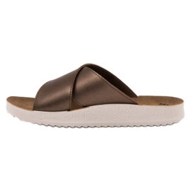 SHELOVET Eco bőr papucs barna 1