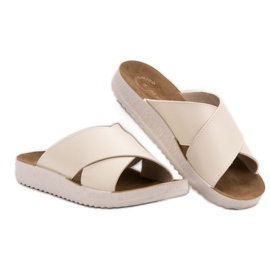 SHELOVET Eco bőr papucs barna 1