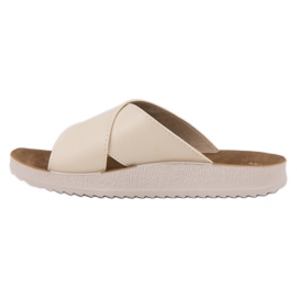 SHELOVET Eco bőr papucs barna 2