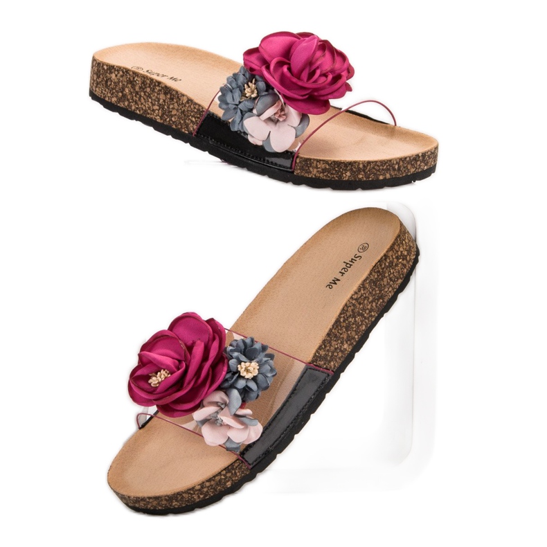 Super Me Papucs virágokkal ibolya sokszínű 1 Super Me Papucs virágokkal ibolya sokszínű 1