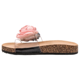Super Me Papucs virágokkal rózsaszín 1 Super Me Papucs virágokkal rózsaszín 1