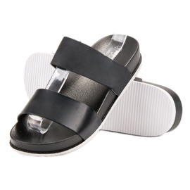 Laura Mode Fekete gumi papucs 1