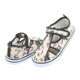 American Club gyermekcipő tépőzáras bőr talpbetéttel fehér barna fekete szürke 4