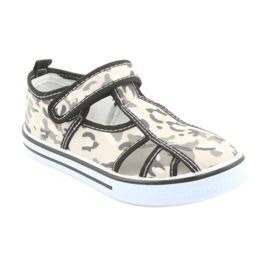 American Club gyermekcipő tépőzáras bőr talpbetéttel fehér barna fekete szürke 1