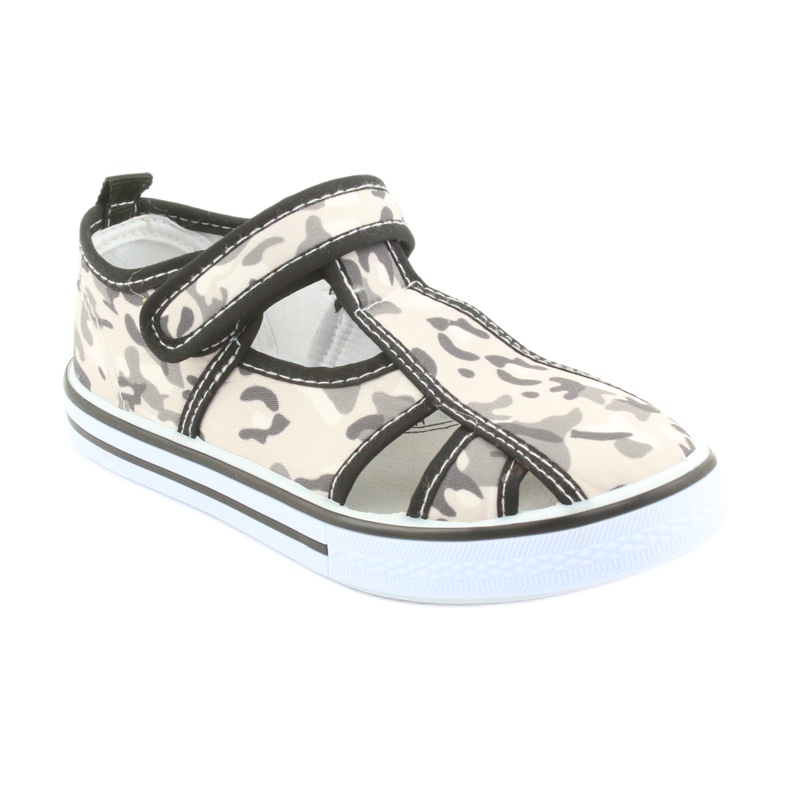 American Club gyermekcipő tépőzáras bőr talpbetéttel fehér barna fekete szürke 1