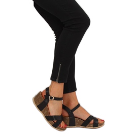 Fekete szandál ék sarkán 1058 Fekete 1