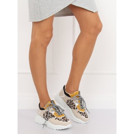 BL170P Leopard Print bézs színű sportcipő barna sárga 1
