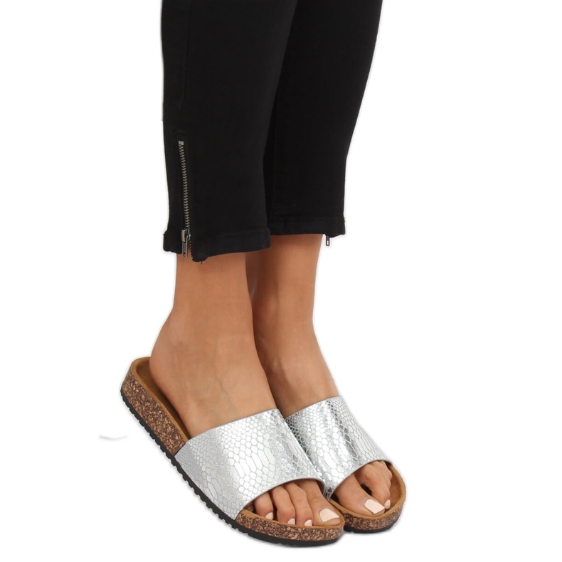 Ezüst női ezüst papucs PK44491 Silver szürke 1