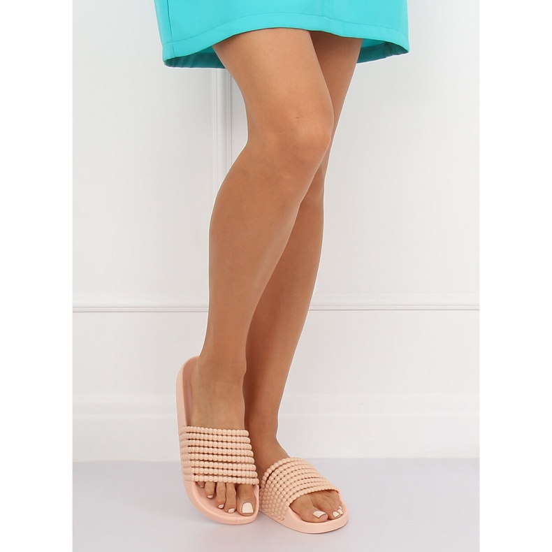 Rózsaszín G301 Rózsaszín papucs gyöngyökkel 2