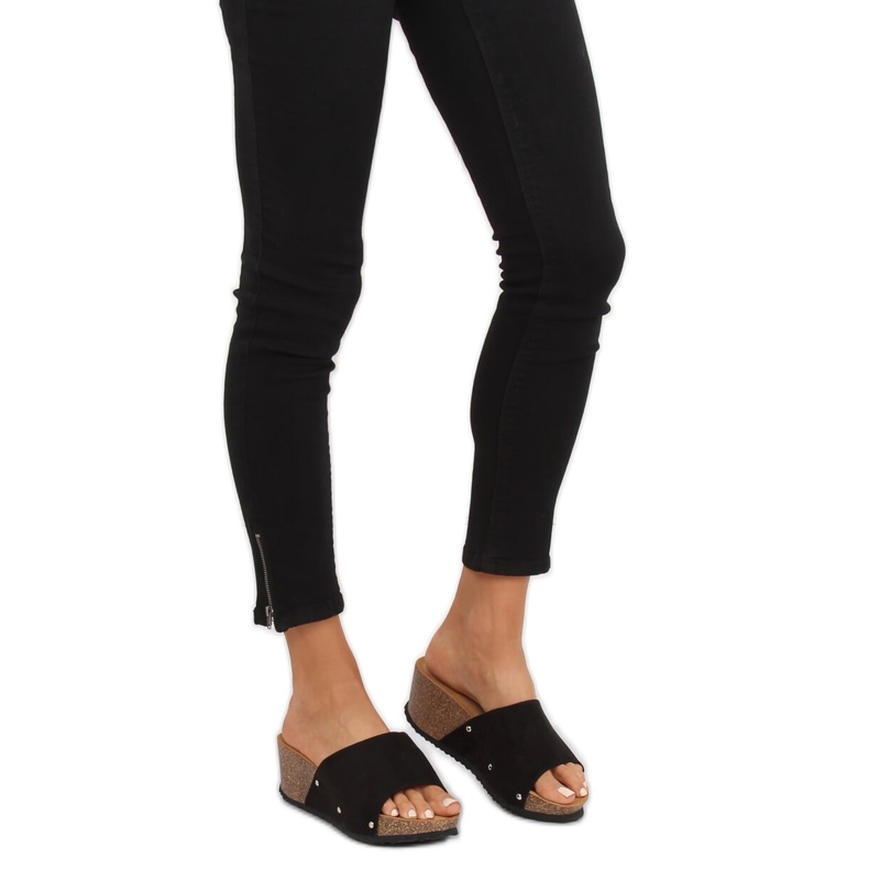 Fekete GU56 fekete ék papucs 1