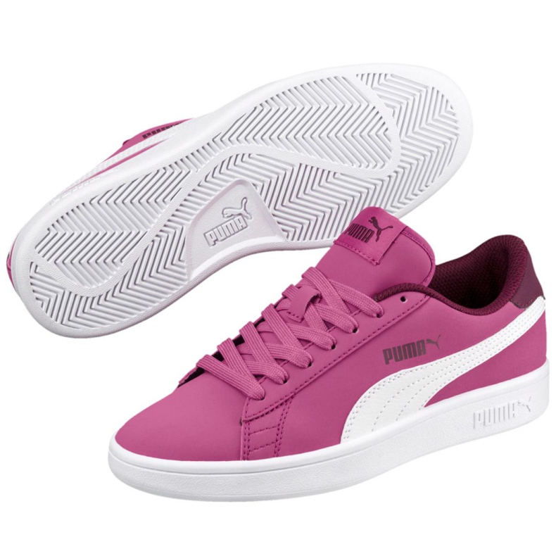 Puma Smash v2 Buck Jr 365182 06 fehér rózsaszín 1