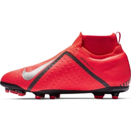 Nike Phantom Vsn Elite Df Mg Jr AO3289-600 futballcipő sokszínű piros 2