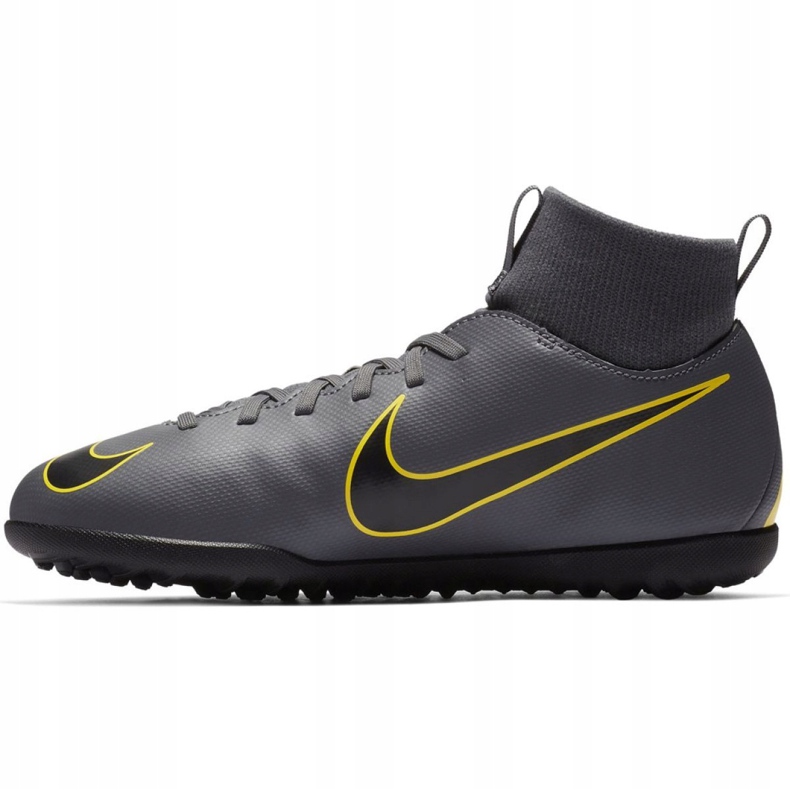 Nike Mercurial Superfly X 6 Club Tf Jr AH7345-070 futballcipő fekete szürke 1