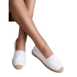 Ideal Shoes Velúr Slip-On cipő fehér 2