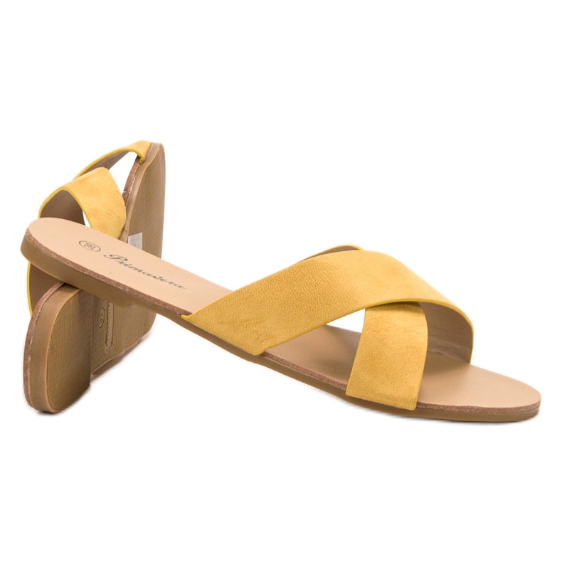 Primavera Kényelmes lapos papucs sárga 2