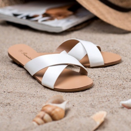 Primavera Kényelmes lapos papucs fehér 2