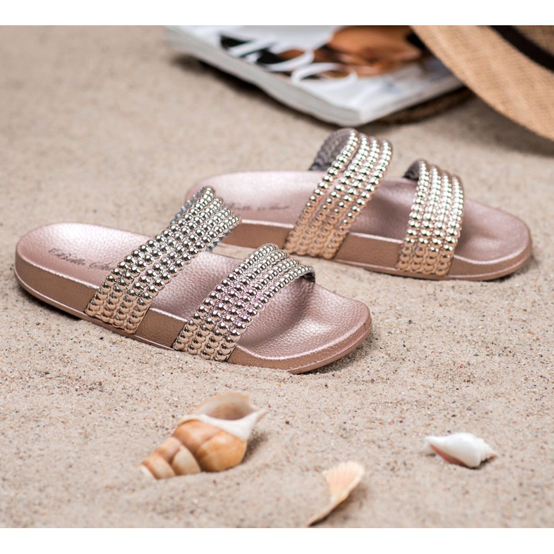 Bello Star Papucs gyöngyökkel sárga 1