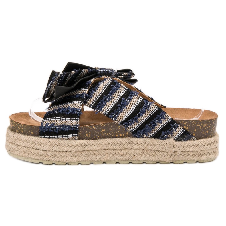 Vices Textil papucs a platformon fekete 1