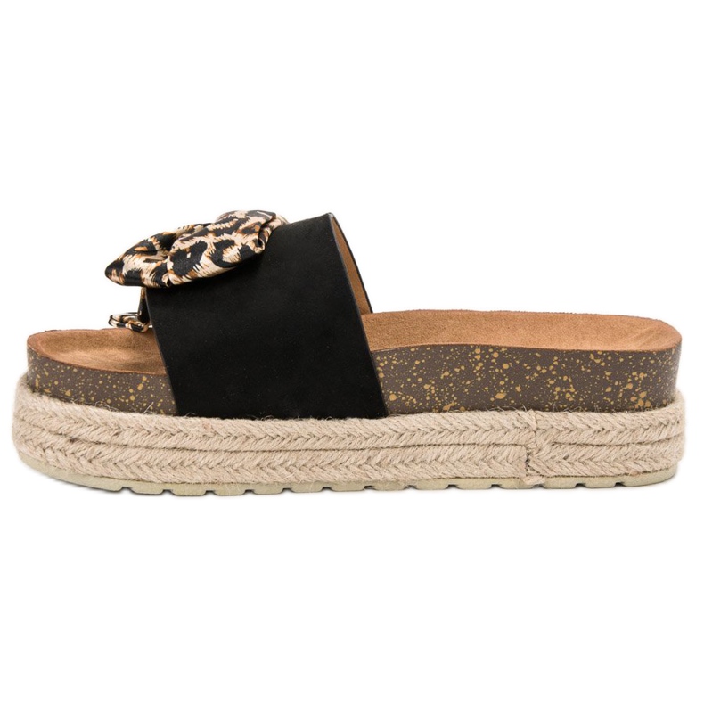 Vices Divatos állatmintás papucs fekete 1